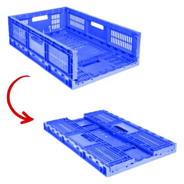 Collapsible Vented Crate - Blue600 x 400 x 180mm Collapsible Vented Crate - Blue600 x 400 x 180mm