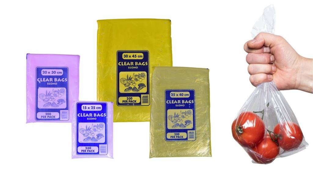 Clear-stock-line-plastic-bags-econo-range-and-filled-bag Clear-stock-line-plastic-bags-econo-range-and-filled-bag