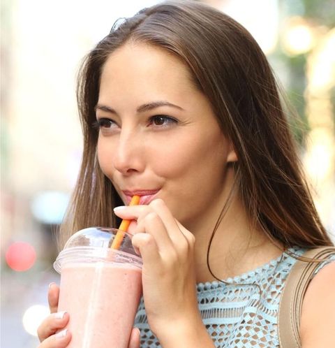 Bio-smoothie-cup-girl-drinking Bio-smoothie-cup-girl-drinking
