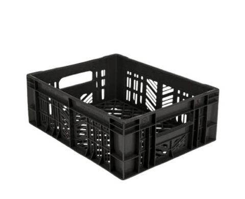 Dairy-crate-vented-black-for-12kg-stackable-diagonal-view Dairy-crate-vented-black-for-12kg-stackable-diagonal-view